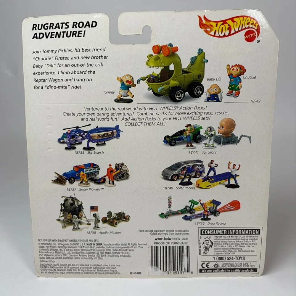 VTG NWT‎ 1998 Rugrats Movie Reptar Wagon Hot Wheels Action Pack Road Adventure